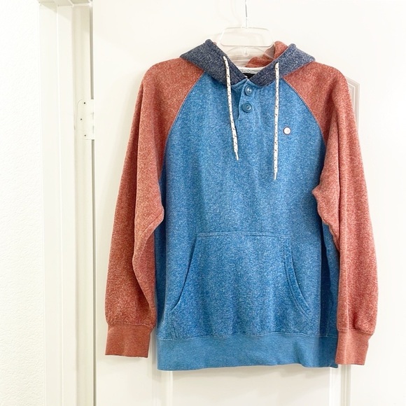 Billabong Men's Blue and Red Hoodie - Picture 1 of 3